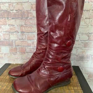 Miz Mooz Red Leather Mid-Calf Boots